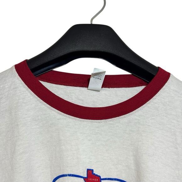Vintage Size XXL Ringer T-shirt Texas Shiner Premium Beer Paper Tag Unisex - Picture 4 of 6